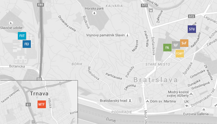 Maps - Faculty of Architecture and Design STU&nbsp;in&nbsp;Bratislava